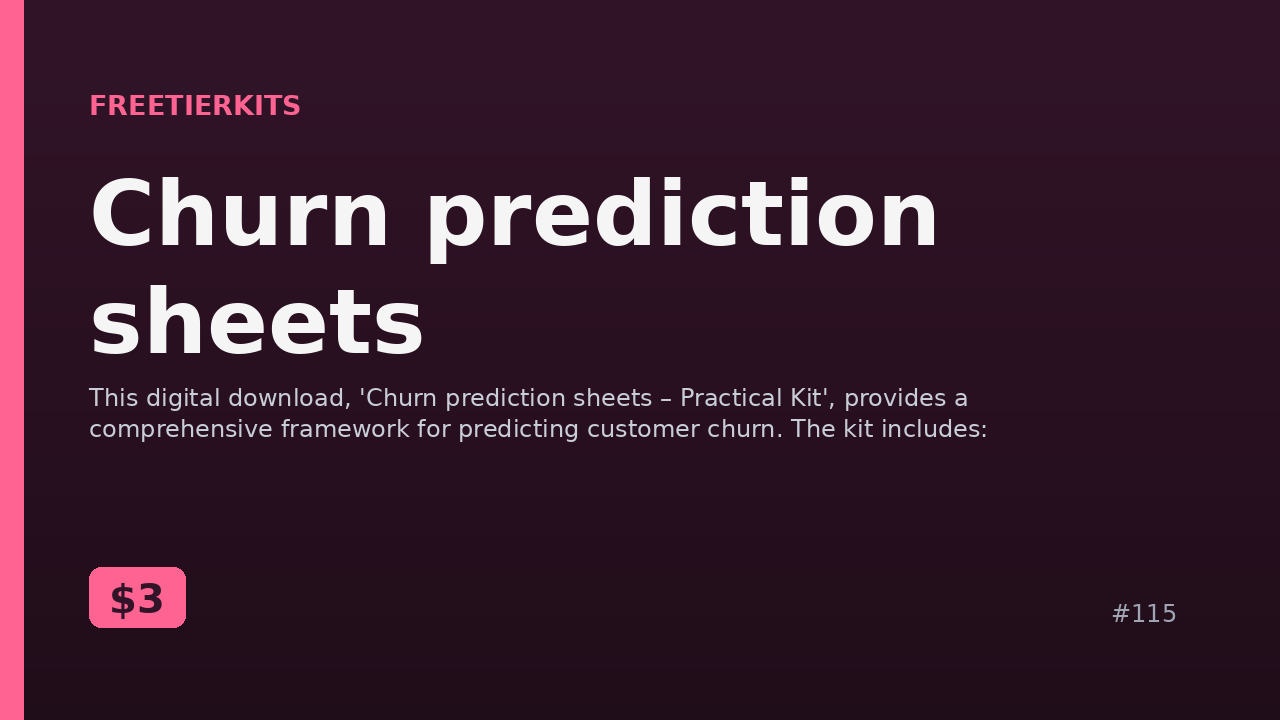 Churn prediction sheets – Practical Kit cover