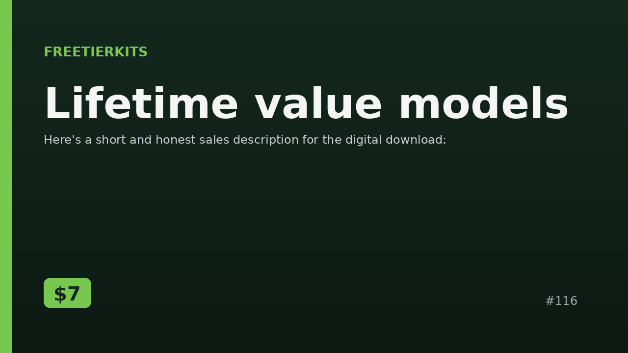 Lifetime value models – Practical Kit cover
