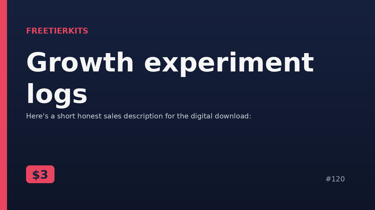 Growth experiment logs – Practical Kit cover