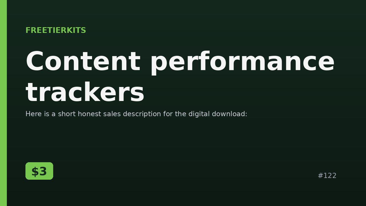 Content performance trackers – Practical Kit cover
