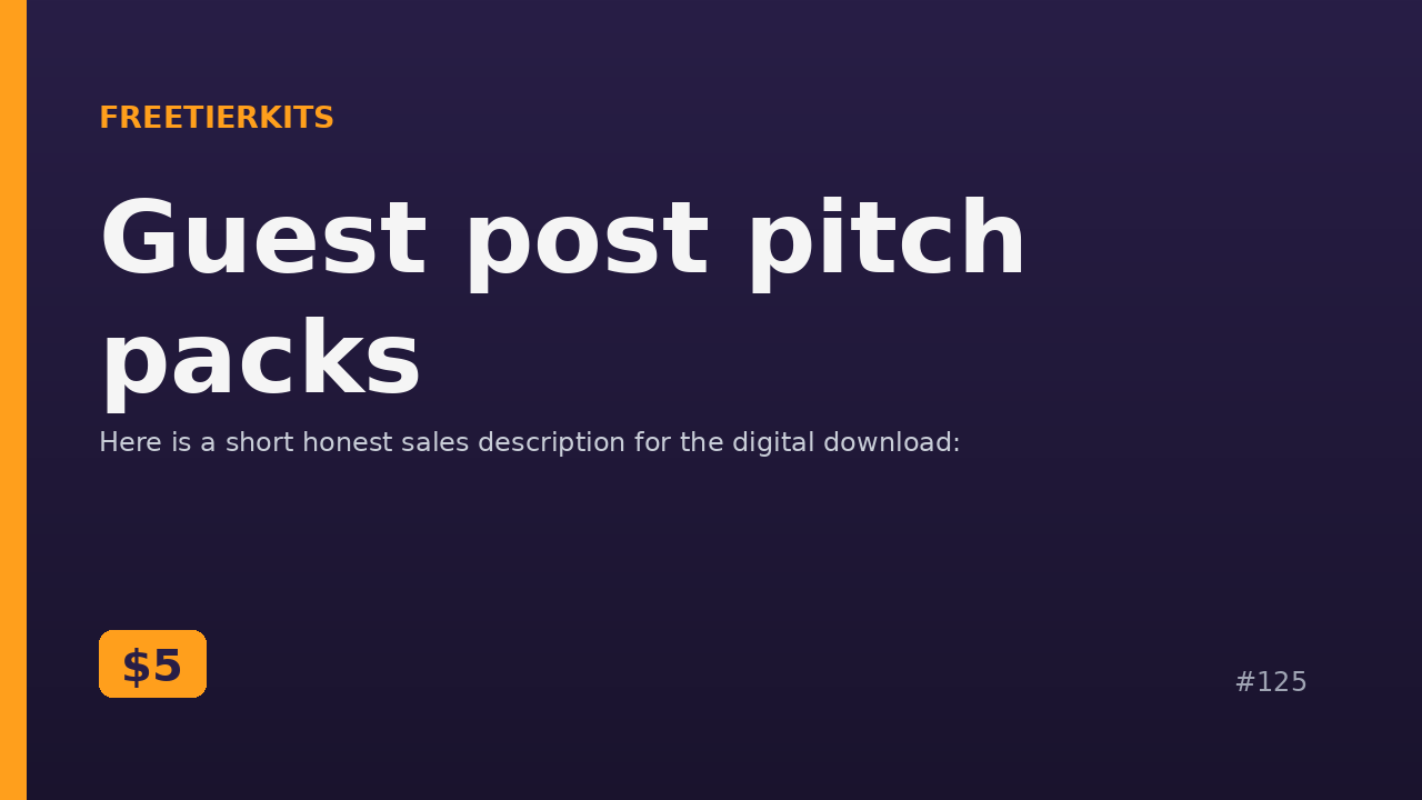 Guest post pitch packs – Practical Kit cover