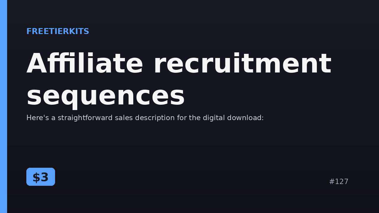 Affiliate recruitment sequences – Practical Kit cover