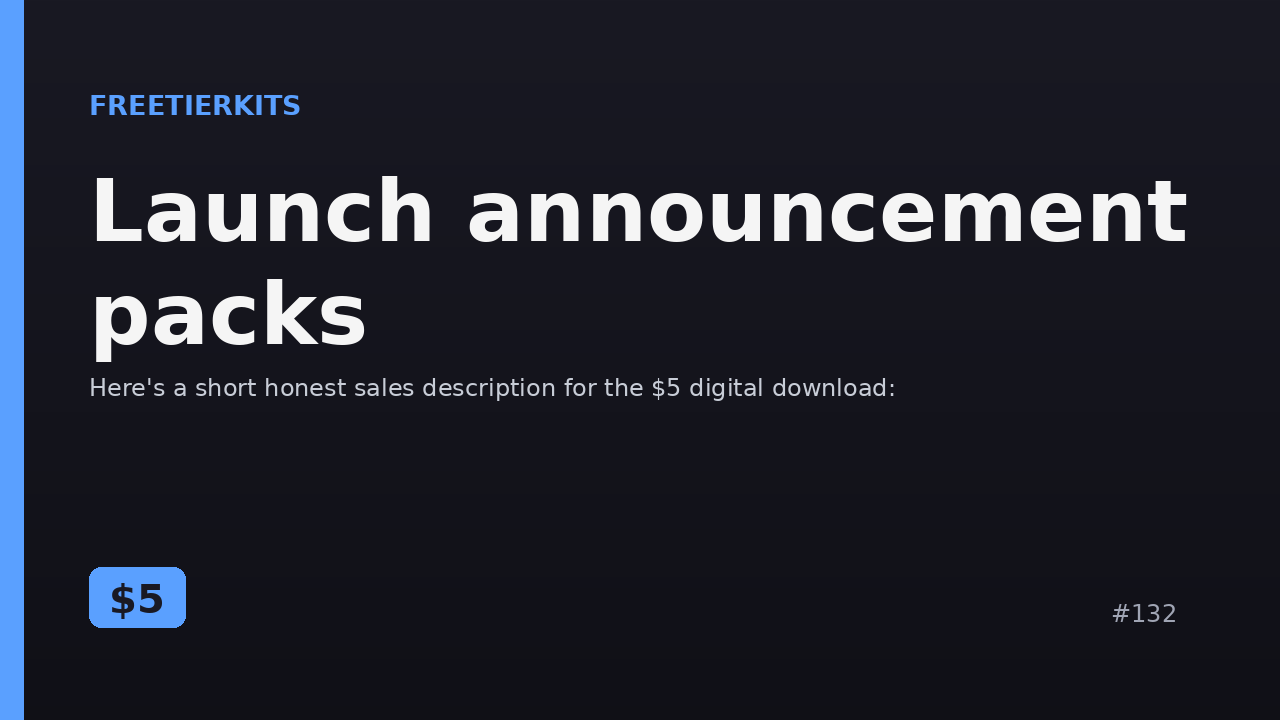 Launch announcement packs – Practical Kit cover