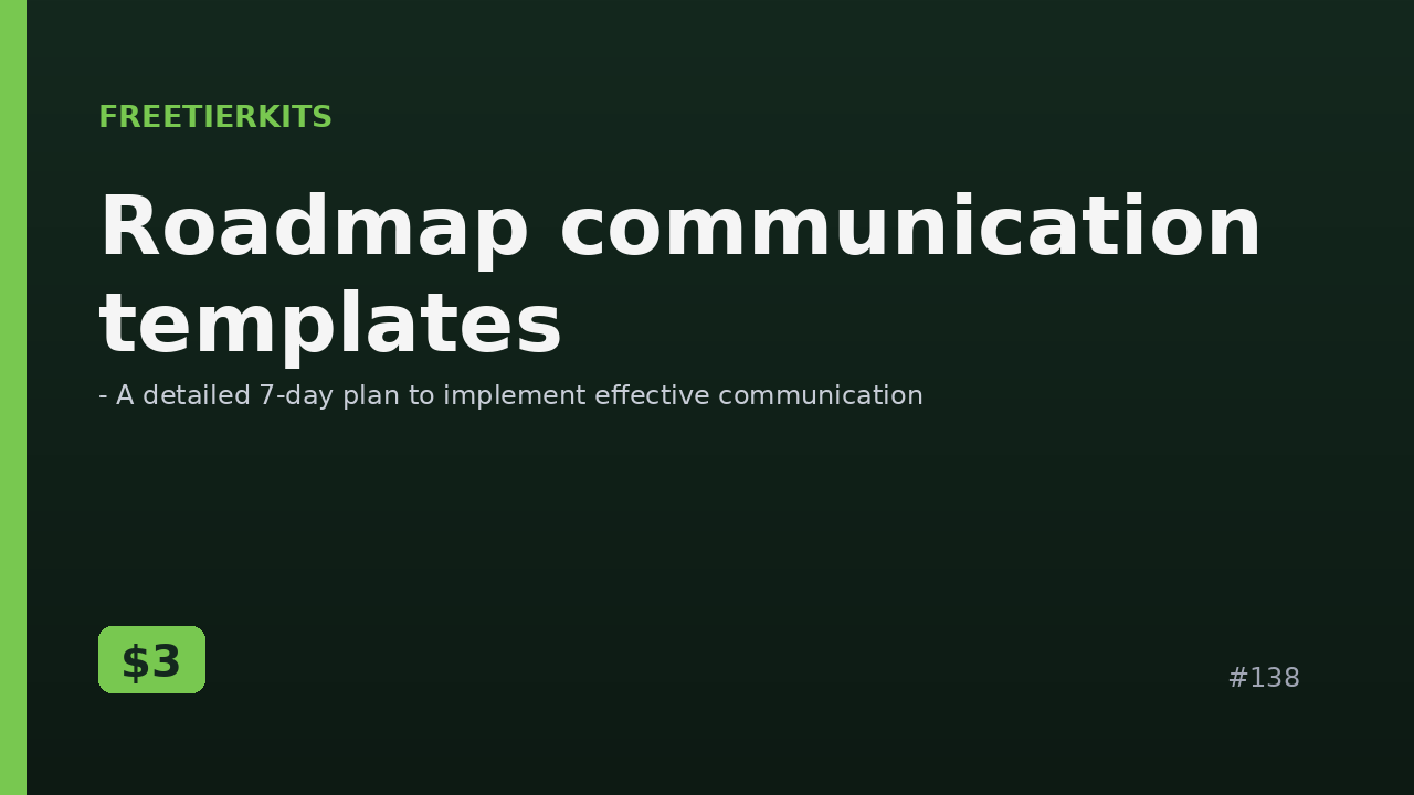 Roadmap communication templates – Practical Kit cover