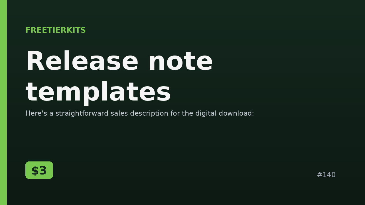 Release note templates – Practical Kit cover