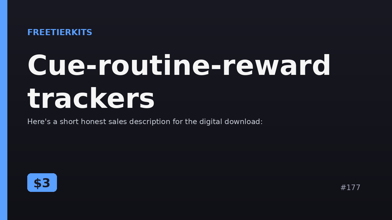 Cue-routine-reward trackers – Practical Kit cover