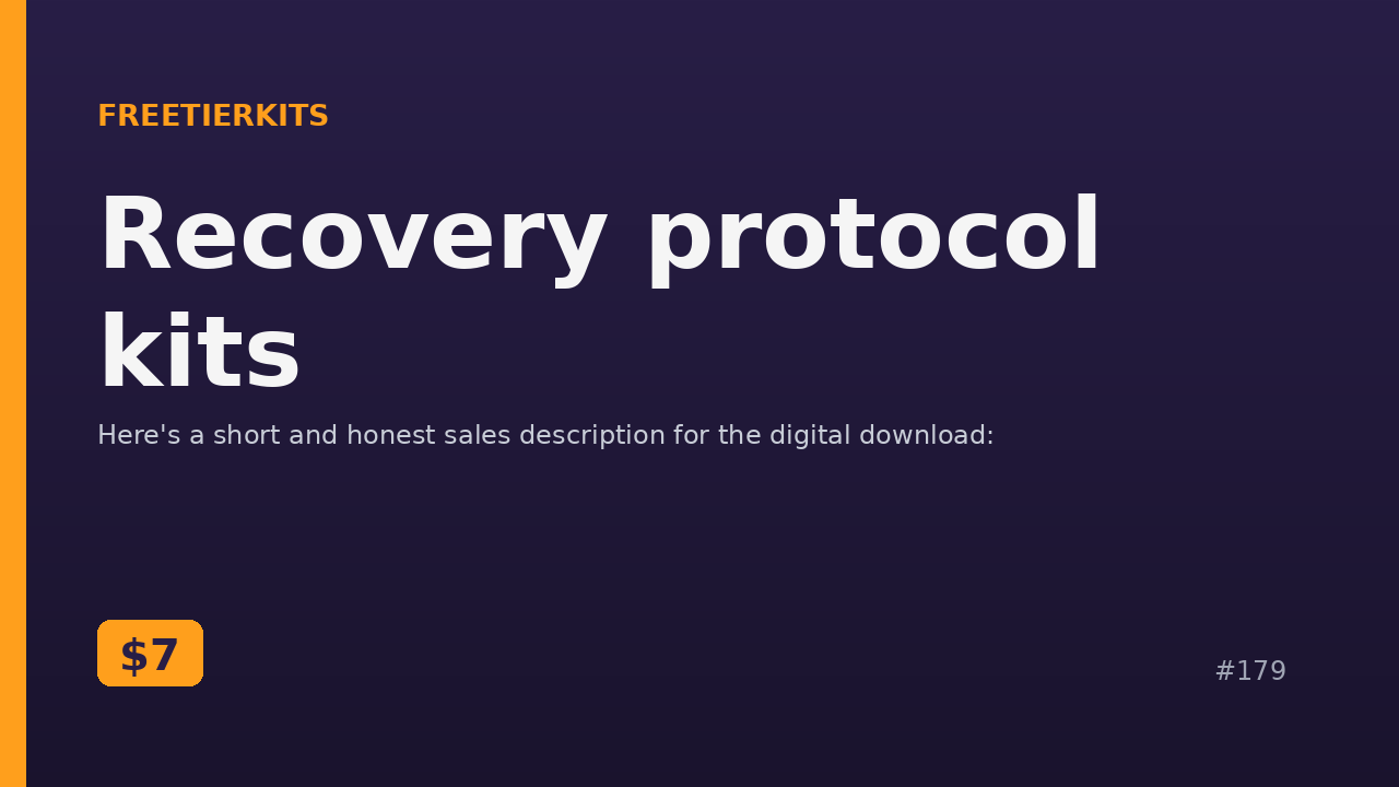 Recovery protocol kits – Practical Kit cover