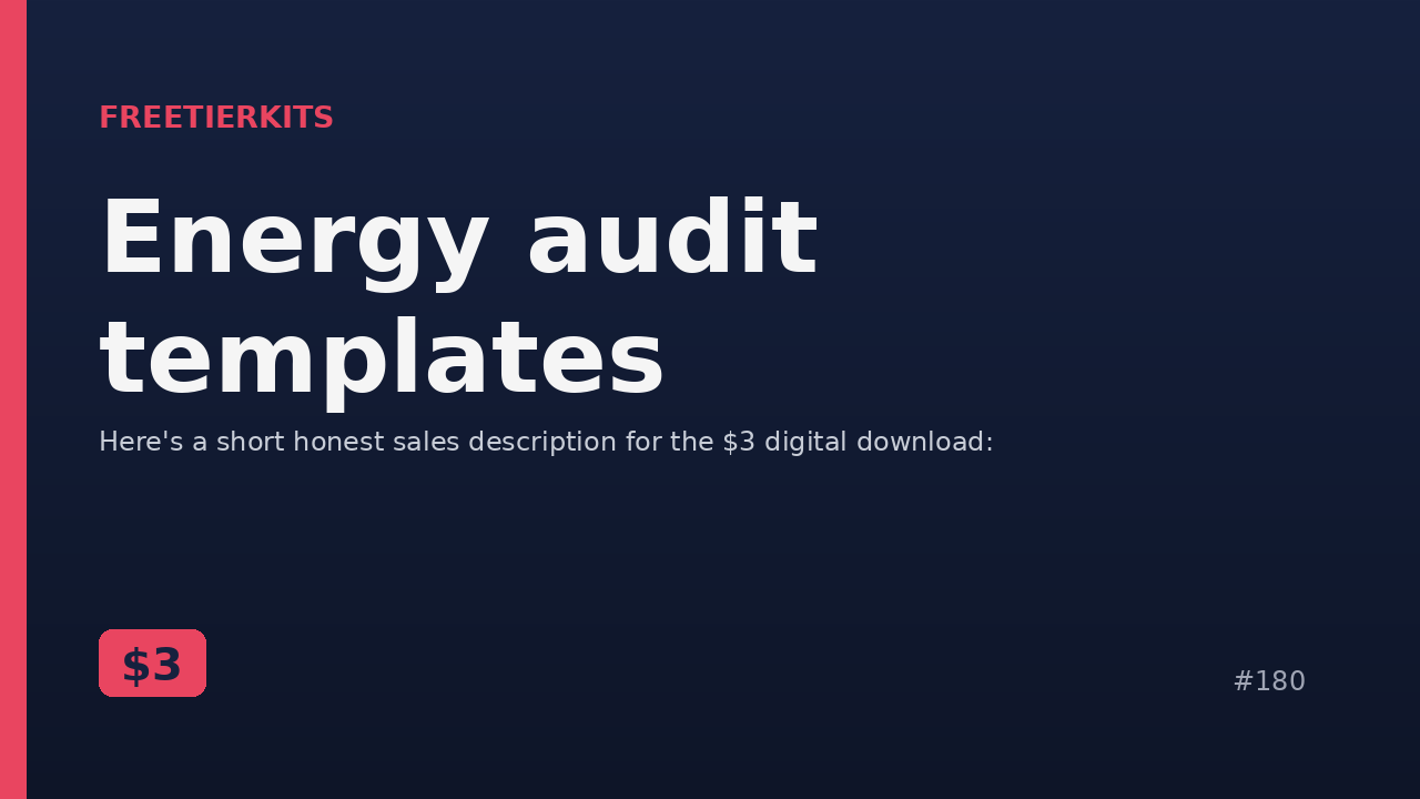 Energy audit templates – Practical Kit cover