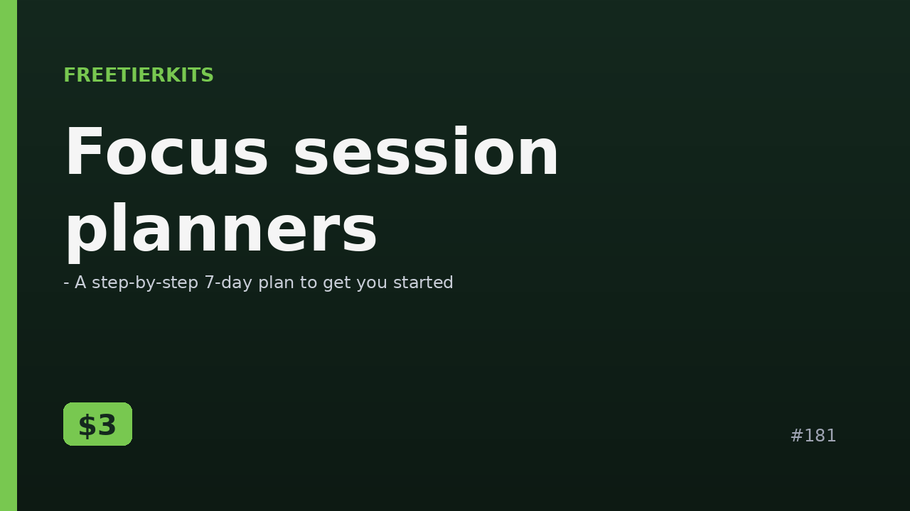 Focus session planners – Practical Kit cover