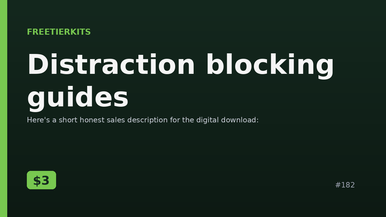 Distraction blocking guides – Practical Kit cover