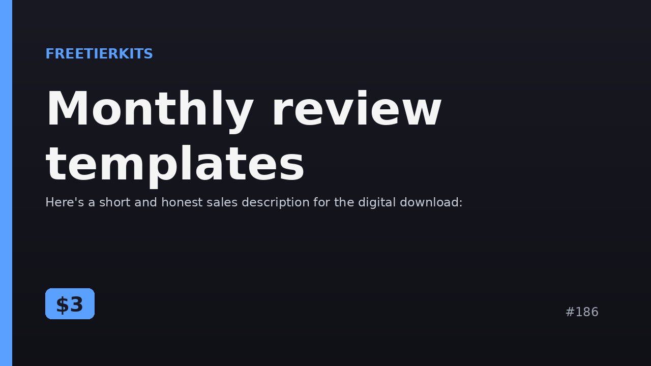 Monthly review templates – Practical Kit cover