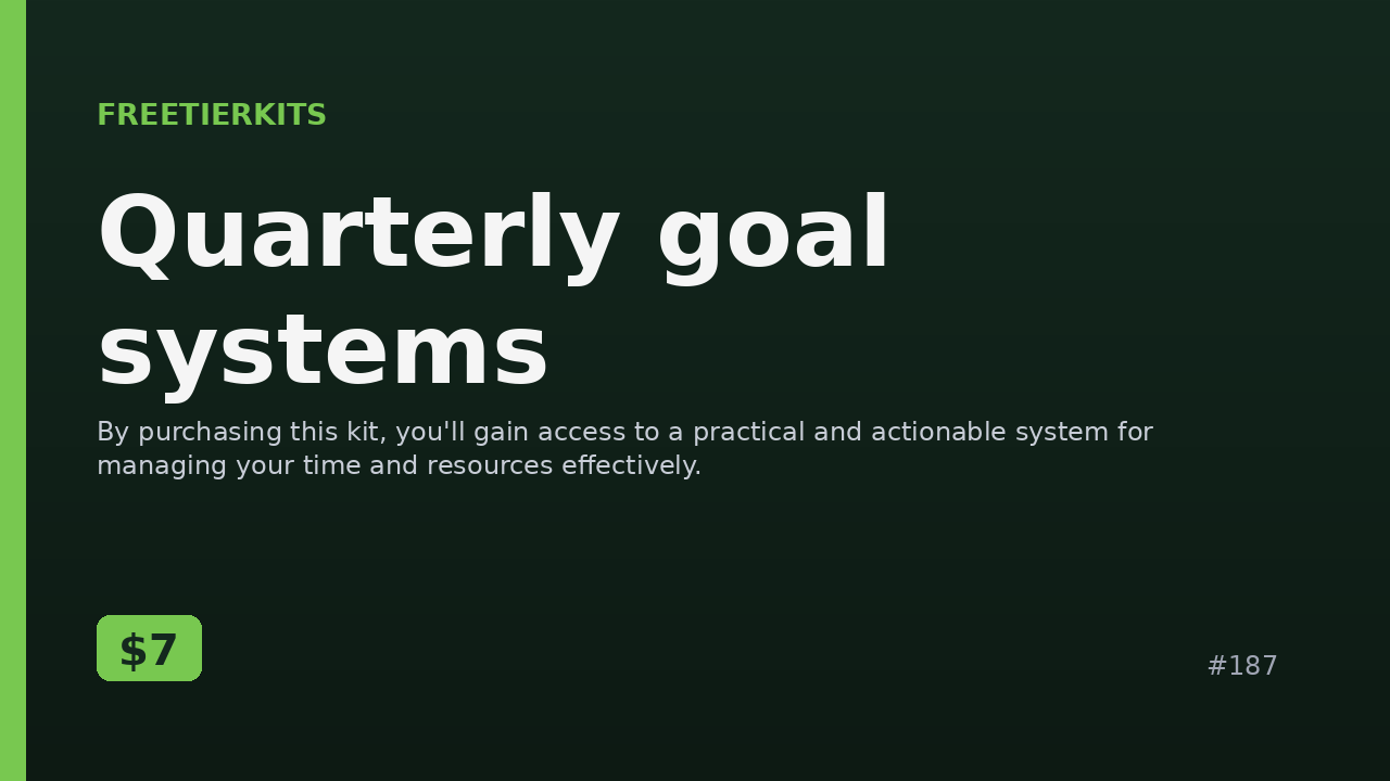 Quarterly goal systems – Practical Kit cover