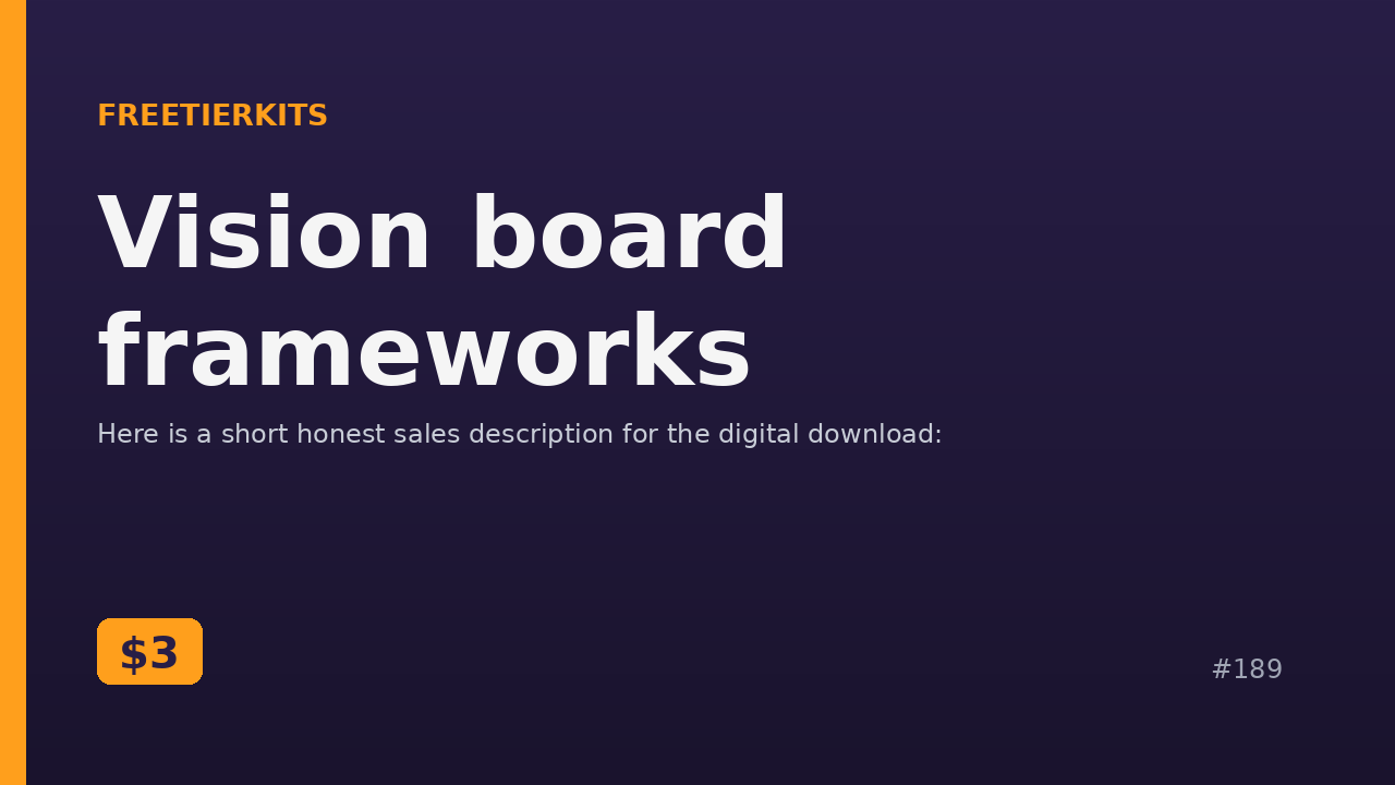 Vision board frameworks – Practical Kit cover