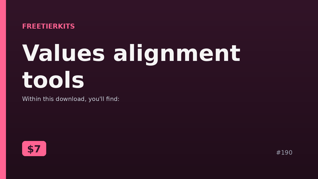 Values alignment tools – Practical Kit cover
