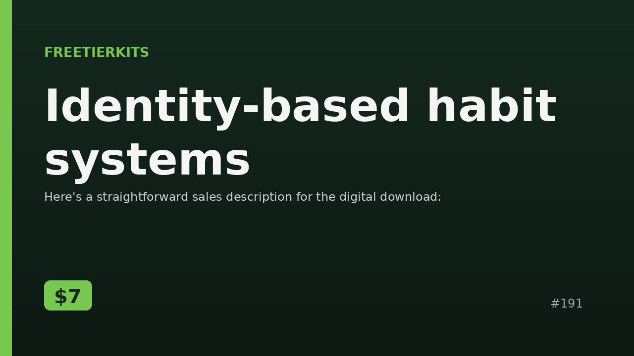 Identity-based habit systems – Practical Kit cover