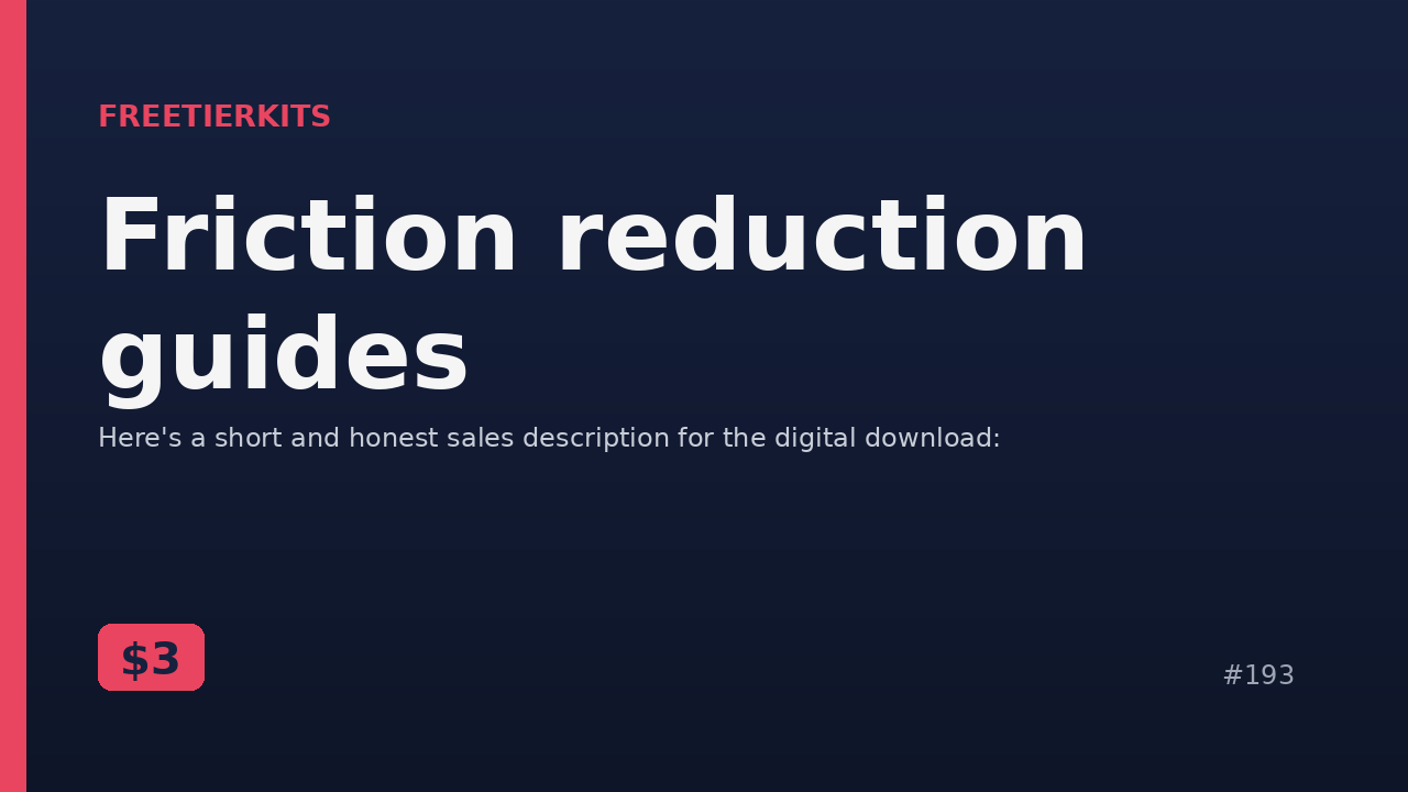 Friction reduction guides – Practical Kit cover