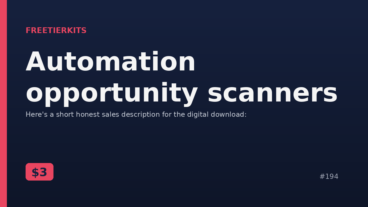 Automation opportunity scanners – Practical Kit cover