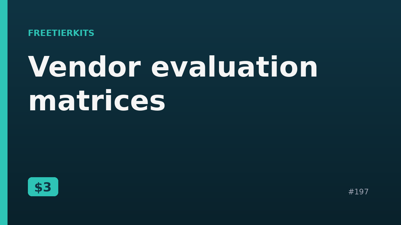 Vendor evaluation matrices – Practical Kit cover