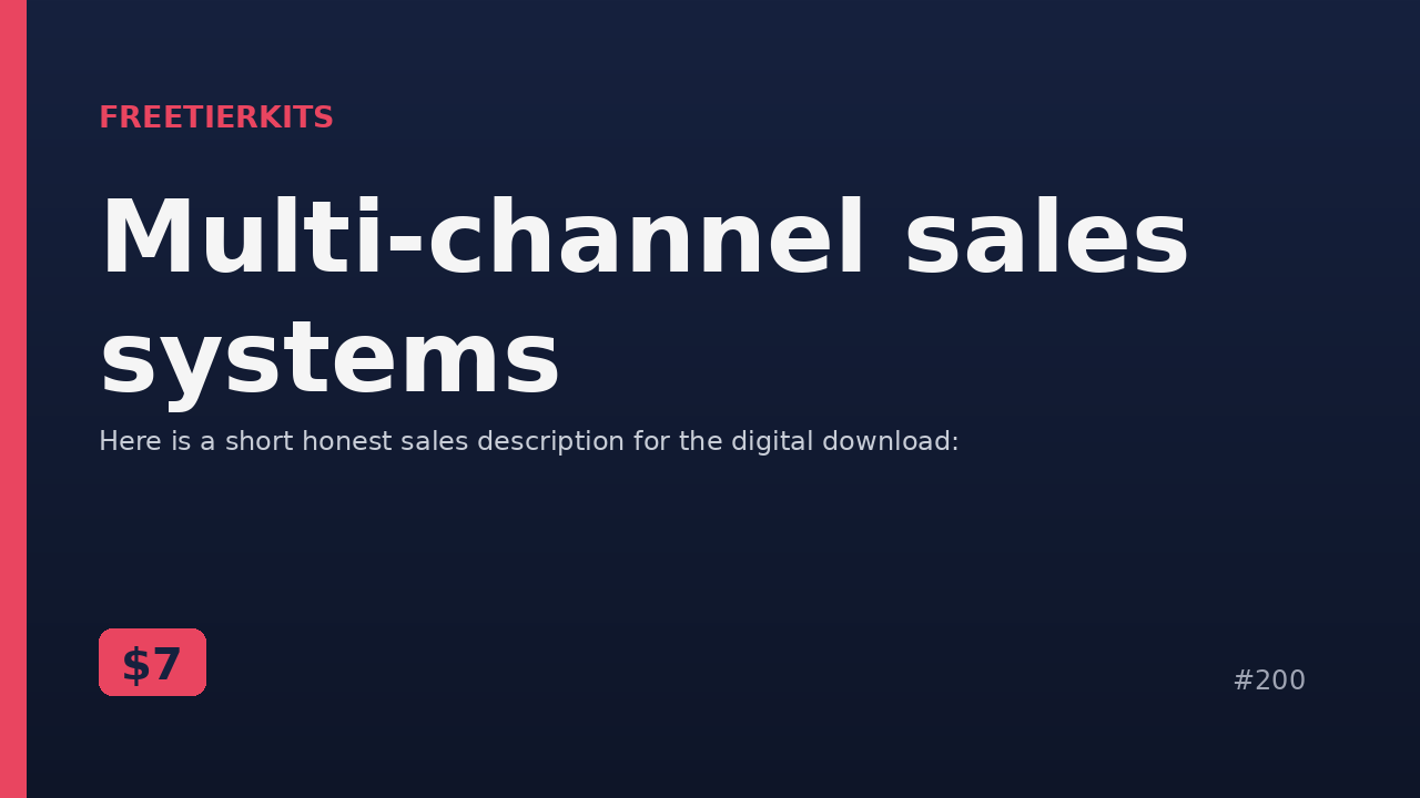 Multi-channel sales systems – Practical Kit cover