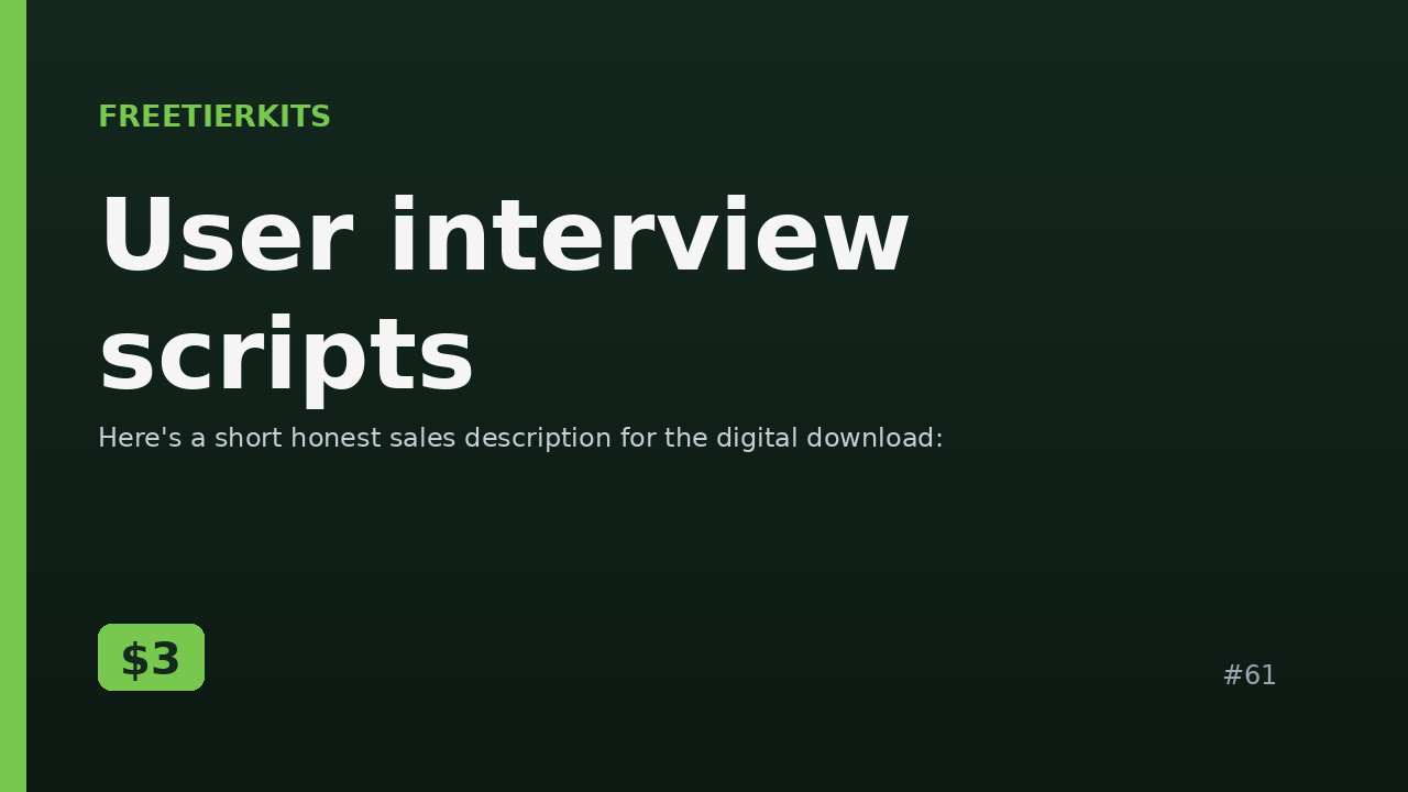 User interview scripts – Practical Kit cover