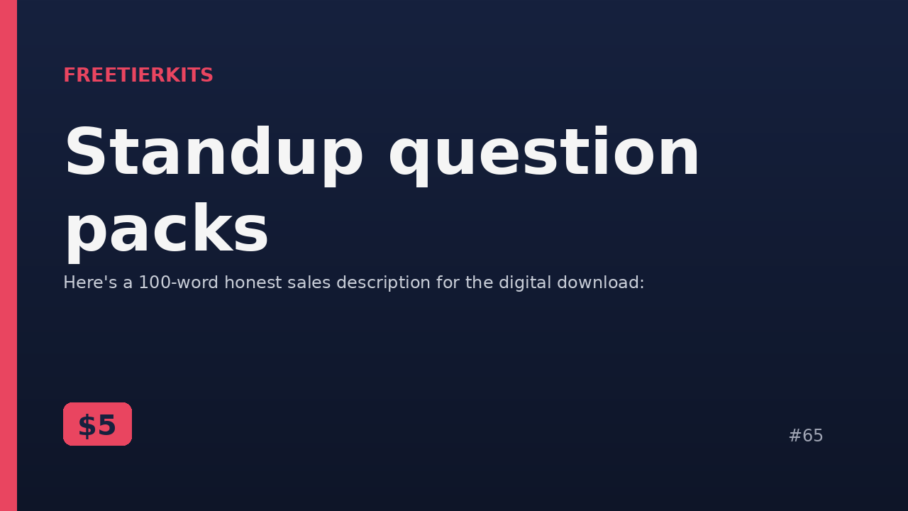 Standup question packs – Practical Kit cover