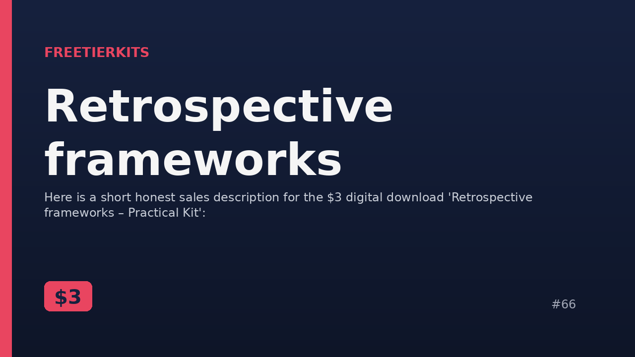 Retrospective frameworks – Practical Kit cover