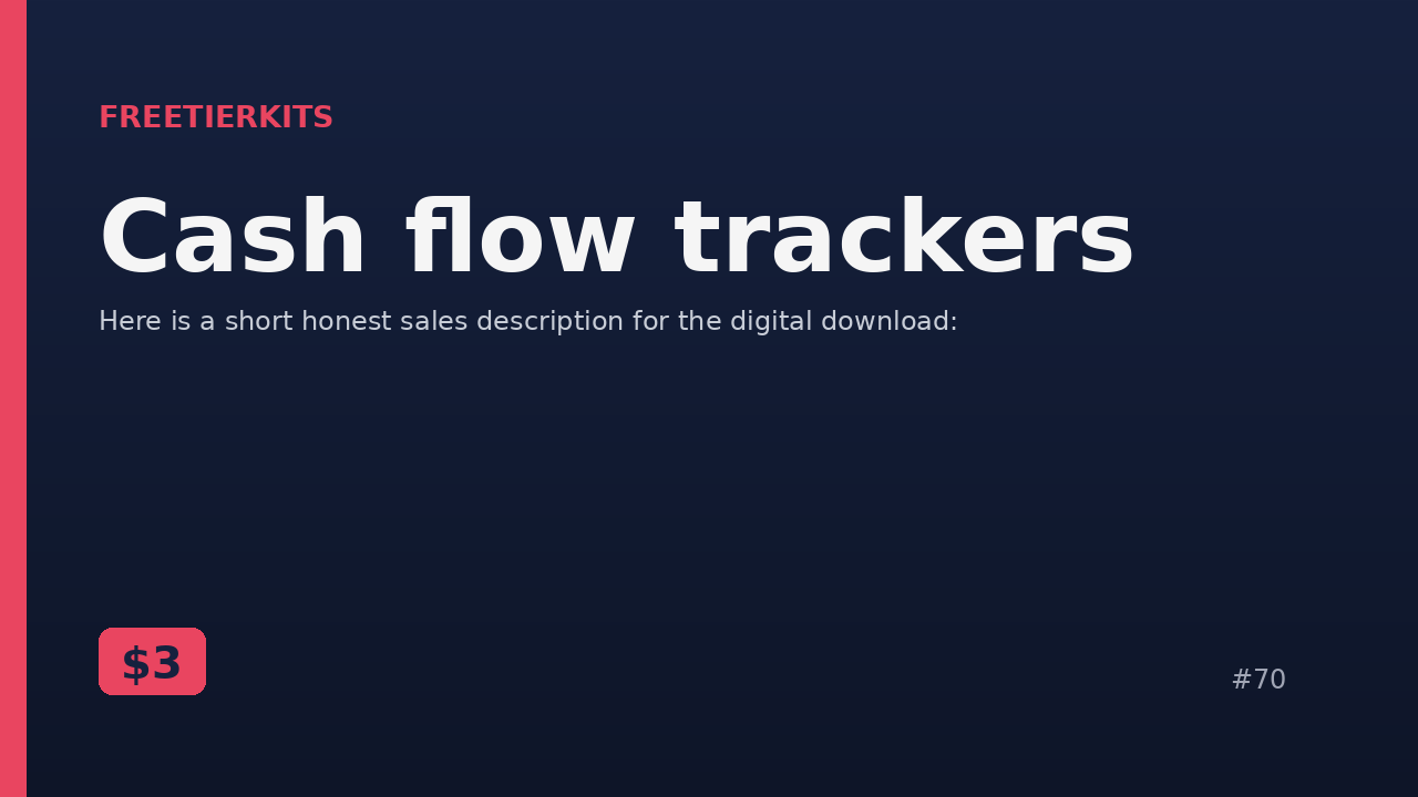Cash flow trackers – Practical Kit cover
