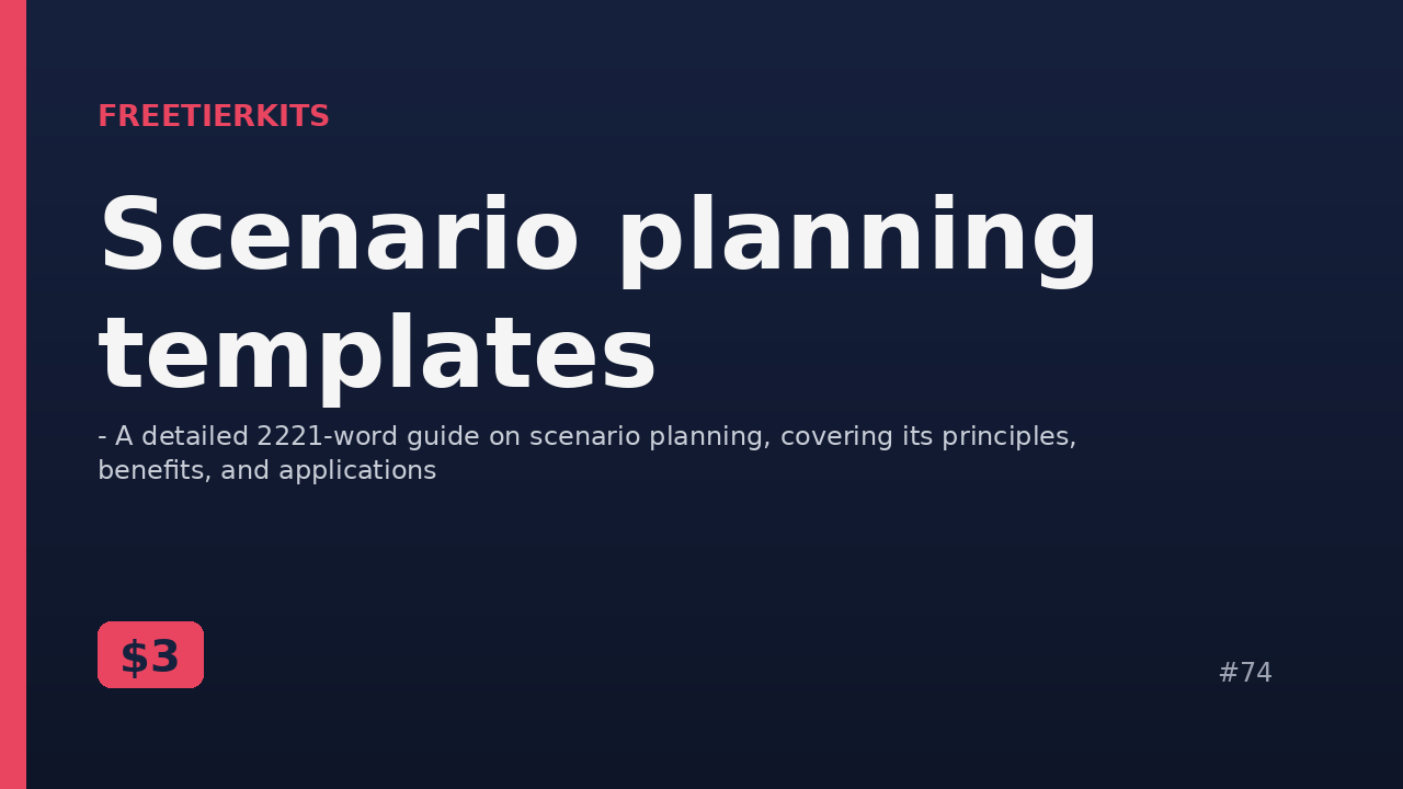 Scenario planning templates – Practical Kit cover