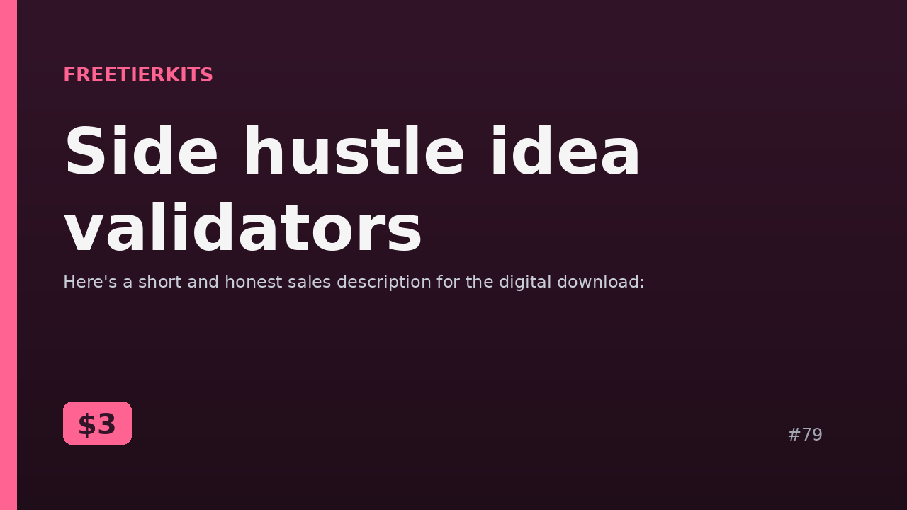 Side hustle idea validators – Practical Kit cover